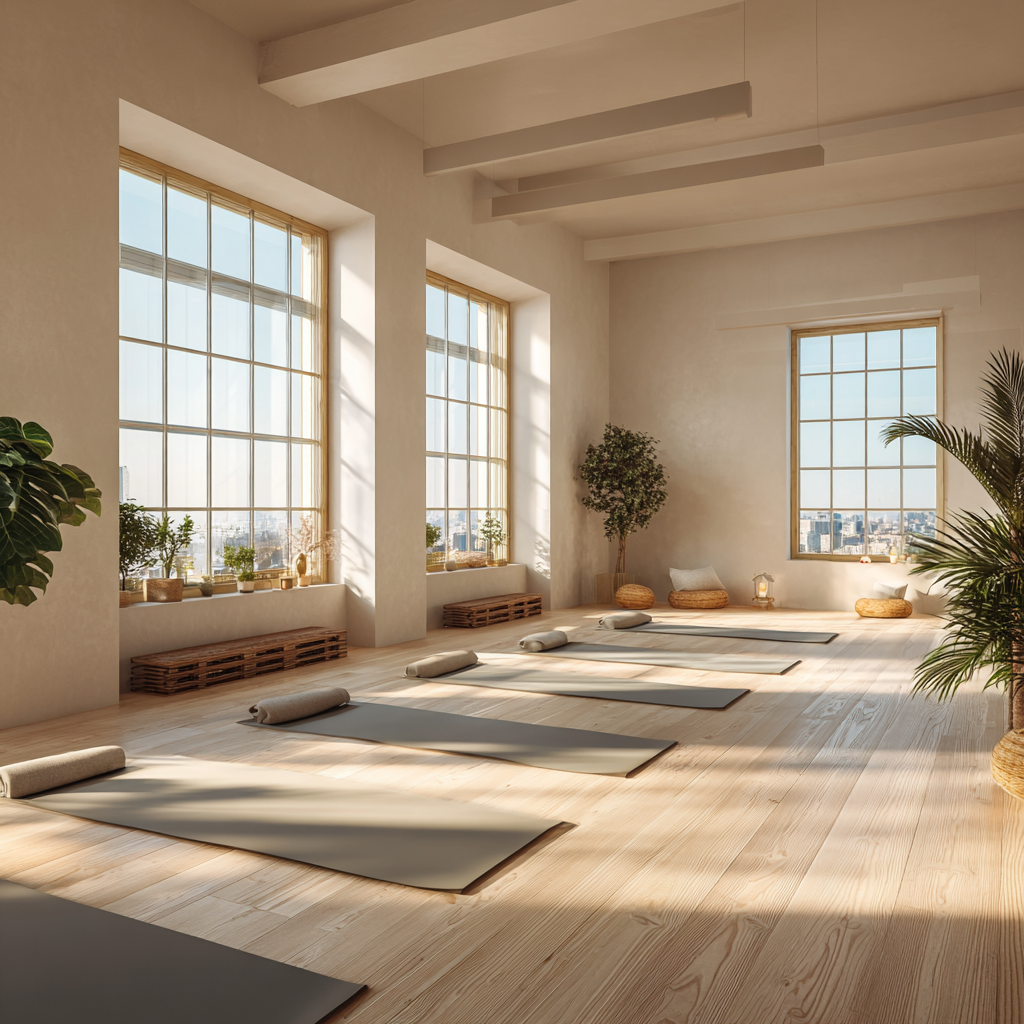 Інструктор йоги працює з учнями